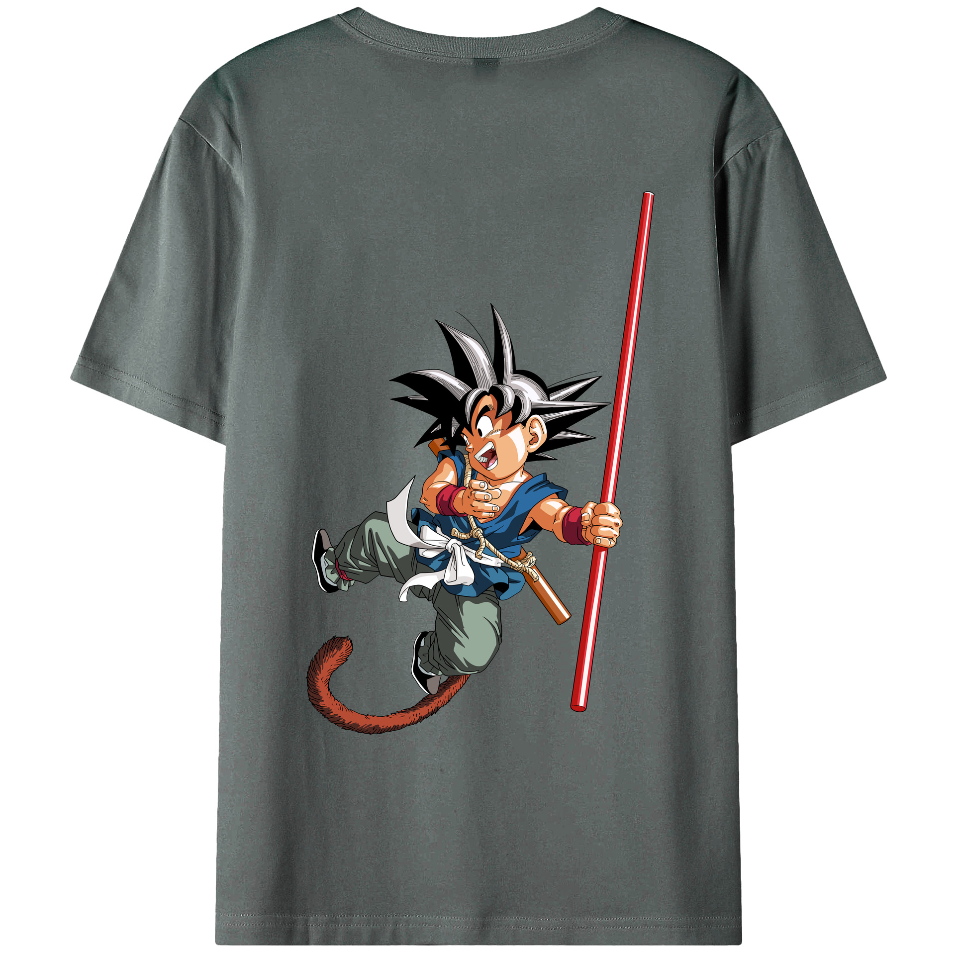 （画像用） ドラゴンボール 孫悟空（そん ごくう）Son Goku カカロット DRAGON BALL Kakarotto 綿100％ メンズ半袖Tシャツ（バックプリント） 通気性